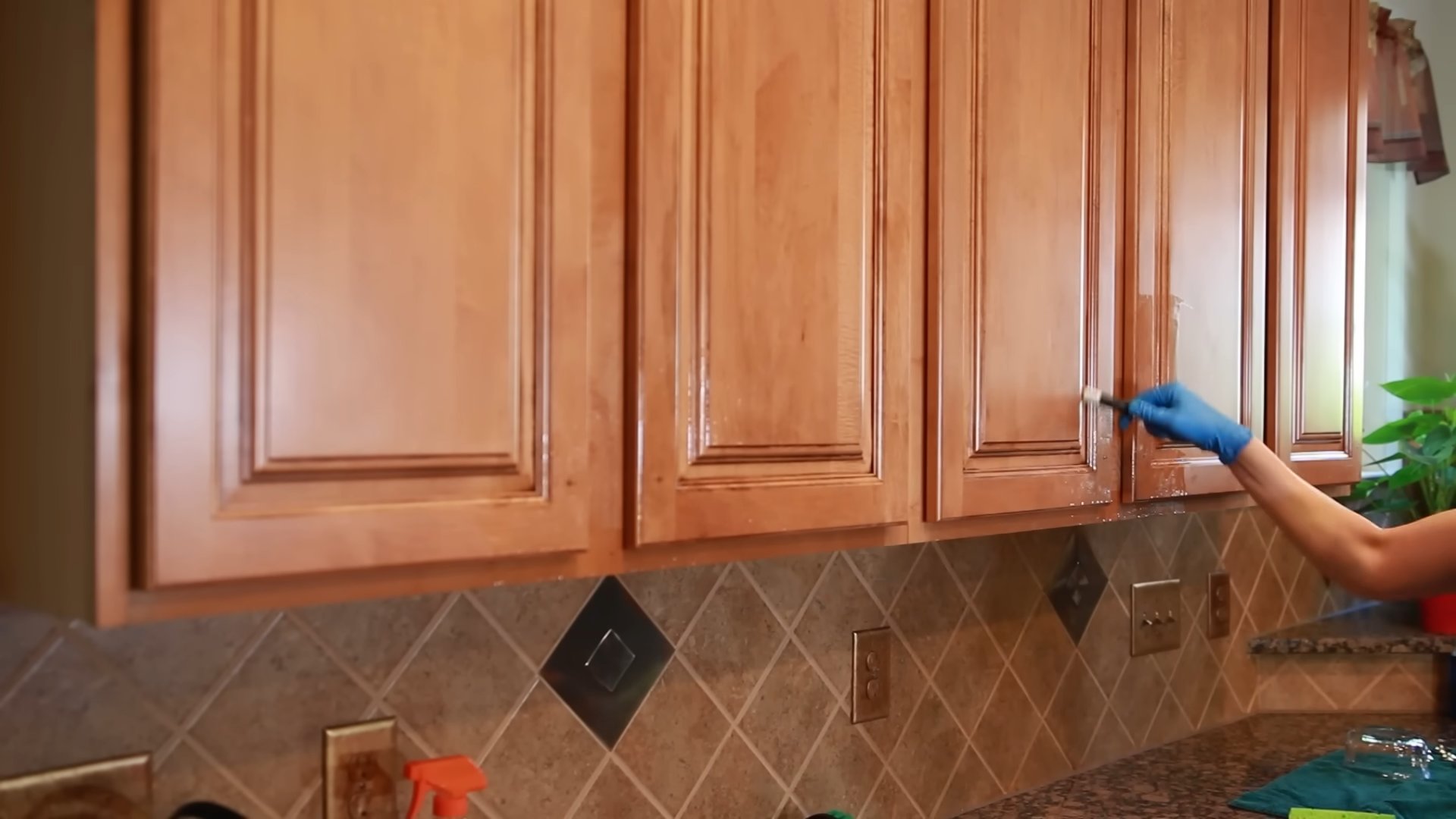 Clean grease from cabinets